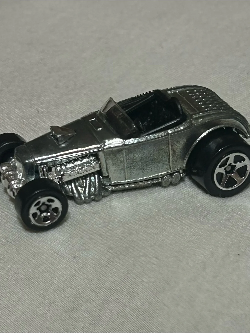 ❌SOLD❌Hot Wheels Deuce Roadster Car Unpainted Zamac Silver 2000 First Editions